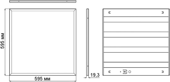универсальная led панель SPO-6 "Эра" - размеры