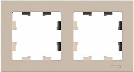 рамка 2-постовая Systeme Electric AtlasDesign, песочный - внешний вид