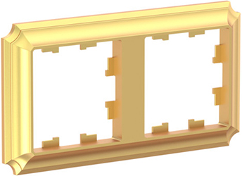 рамка 2-постовая Systeme Electric AtlasDesign Antique золото - внешний вид