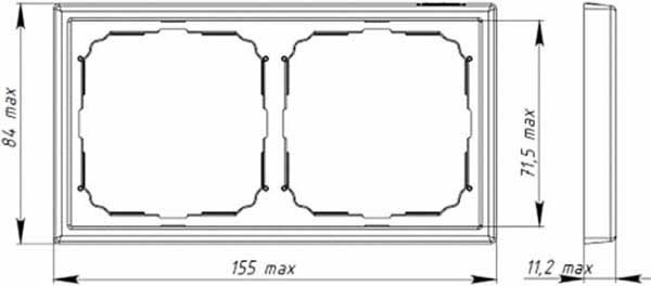 рамка 2-постовая Systeme Electric серии ArtGallery - размеры