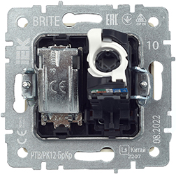 розетка TV+RJ45 IEK РТВ/РК12-БрКр Brite - вид с тыльной стороны