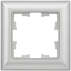 рамка 1-постовая IEK РУ-1-Бр Brite алюминий / алюминий - внешний вид