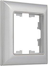 рамка 1-постовая IEK РУ-1-Бр Brite алюминий / алюминий - внешний вид