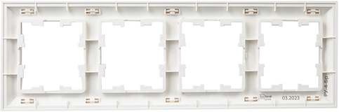 рамка 4-постовая IEK РУ-4-Бр Brite белый / белый - вид с тыльной стороны