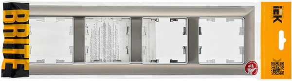 рамка 4-постовая IEK РУ-4-Бр Brite хром / никель - упаковка