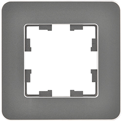 рамка 1-постовая IEK РУ-1-1-Бр металл титан RE Brite - внешний вид