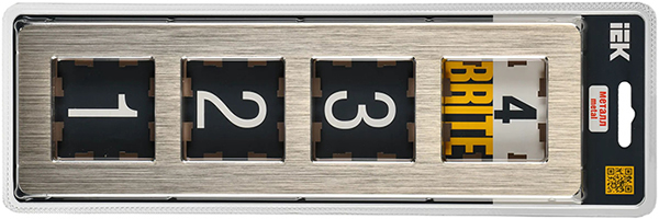 рамка 4-постовая IEK РУ-4-1-Бр металл шампань RE AL Brite - упаковка