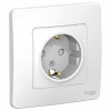 Бланка белый розетка скрытая 1-мест заземление шторки IP20 