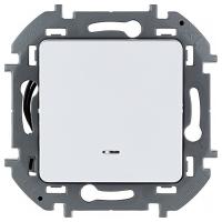 Инспириа белый переключатель 1кл с подсветкой скрытая 10А IP20 