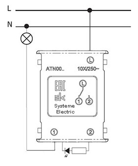 AtlasDesign карбон переключатель 1кл с подсветкой скрытая 10А IP20 