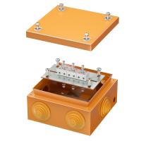 Коробка 150*150*80 квадрат оранжевый IP55 огнестойкая с клеммником 6А