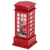 Светильник "Телефонная будка с Дедом Морозом" 4,9х4,9х12смсм свд белый
