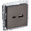BRITE Роз. USB A+C 18Вт РЮ11-1-БрТБ бр. IEK