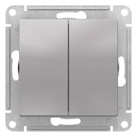 AtlasDesign алюминий переключатель 2кл скрытая 10А IP20 