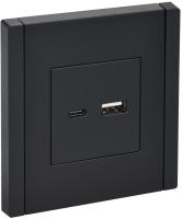 Фортепиано черный механизм USB A+C скрытая 2-ая 18Вт