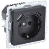 BRITE Роз. с з/к/ш 16А с USB A+C 18Вт РЮш11-1-БрЧ черн. IEK