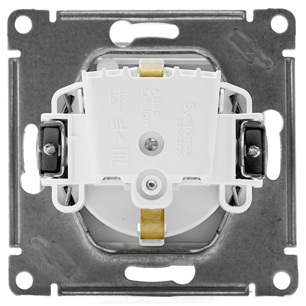 AtlasDesign Aqua белый розетка скрытая 1-мест заземление с крышкой шторки IP44 