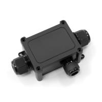 Коробка 138*81*42 прямоугольник черный IP68 3-вводная