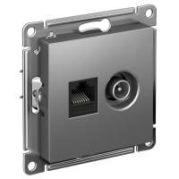 AtlasDesign сталь розетка RJ45+TV скрытая 2-ая 