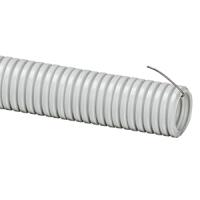 Труба гофра 16мм ПВХ серый с протяжкой IEK 25м