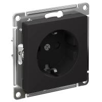 AtlasDesign карбон розетка скрытая 1-мест заземление шторки быстрозажим. клем. IP20 