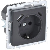 BRITE Роз. с з/к/ш 16А с USB A+C 18Вт РЮш11-1-БрГ граф. IEK