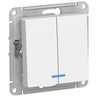 AtlasDesign лотос выключатель 2кл с подсветкой скрытая 10А IP20 