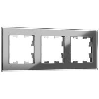 BRITE Рамка 3-мест. РУ-3-2-БрСе стекло сер. IEK