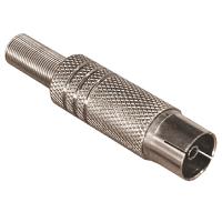 Разъём TV гнездо никель с пружиной