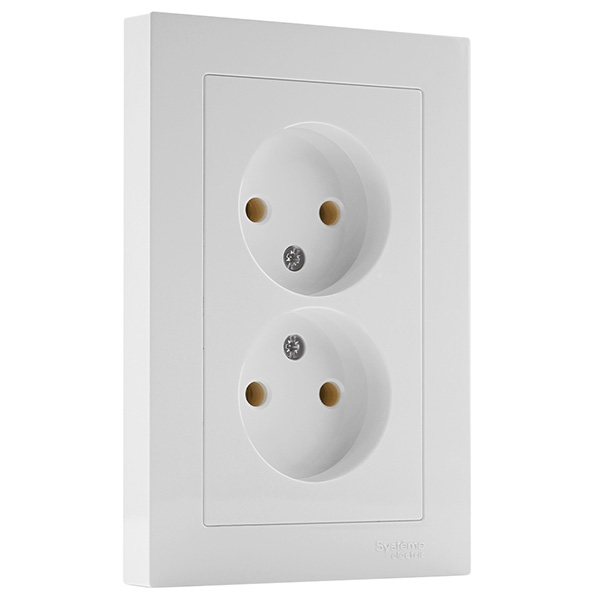 AtlasDesign белый розетка скрытая 2-мест IP20 