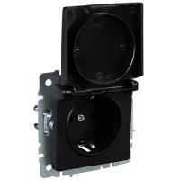 BRITE Роз. с з/к/ш с кр. 16А IP20 РСбш10-3-БрЧ черн. IEK