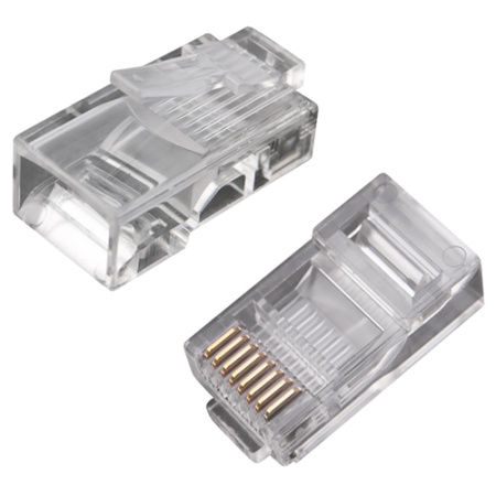 Разъем Jack компьютерный RJ45 8(8) Cat5e прозрачный 7шт