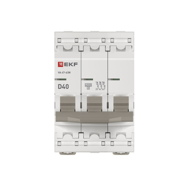 Автомат 3Р 40А D 6кА ВА47-63N EKF PROxima 