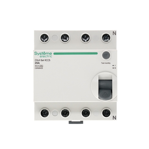 Выключатель дифференциальный (УЗО) 4Р 25А 30мА A 6кА City9 Systeme Electric
