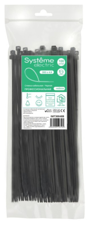 Хомут 300*4,8мм нейлон черный Systeme Electric 100шт