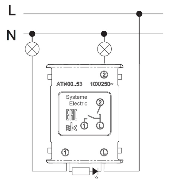 AtlasDesign бежевый выключатель 2кл с подсветкой скрытая 10А IP20 