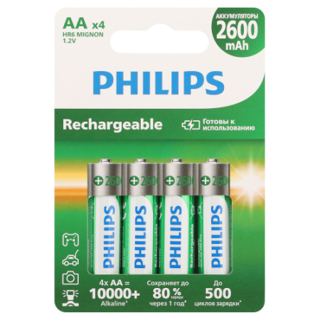 Аккумулятор AA(пальчик) 2600mAh 1,2В BL4 Philips 